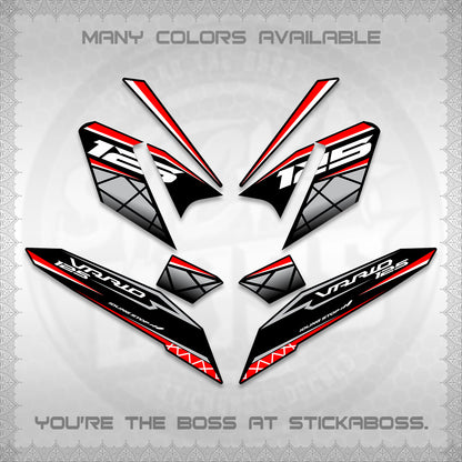 CLICK 125 V4 VARIO DECALS (2026 MODERN STRIPE DESIGN) STICKER KITS BY STICKABOSS