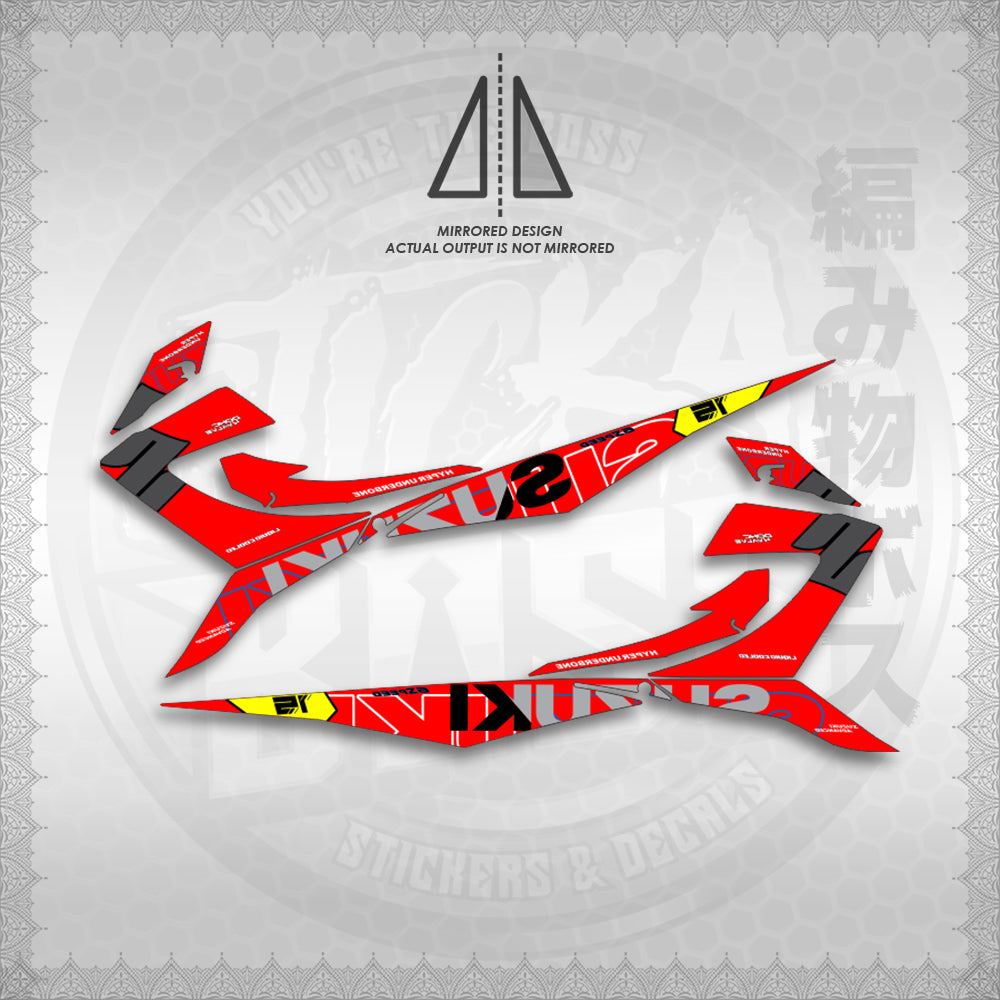 STICKER DECALS for RAIDER 150 REBORN CARB (RRCTPIN01) By STICKABOSS (SOFIE LAMINATED WATERPROOF)