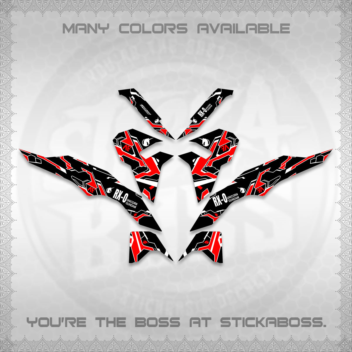 CLICK V3 VARIO DECALS (UNICORN GUNDAM DESIGN) STICKER DECALS By STICKABOSS
