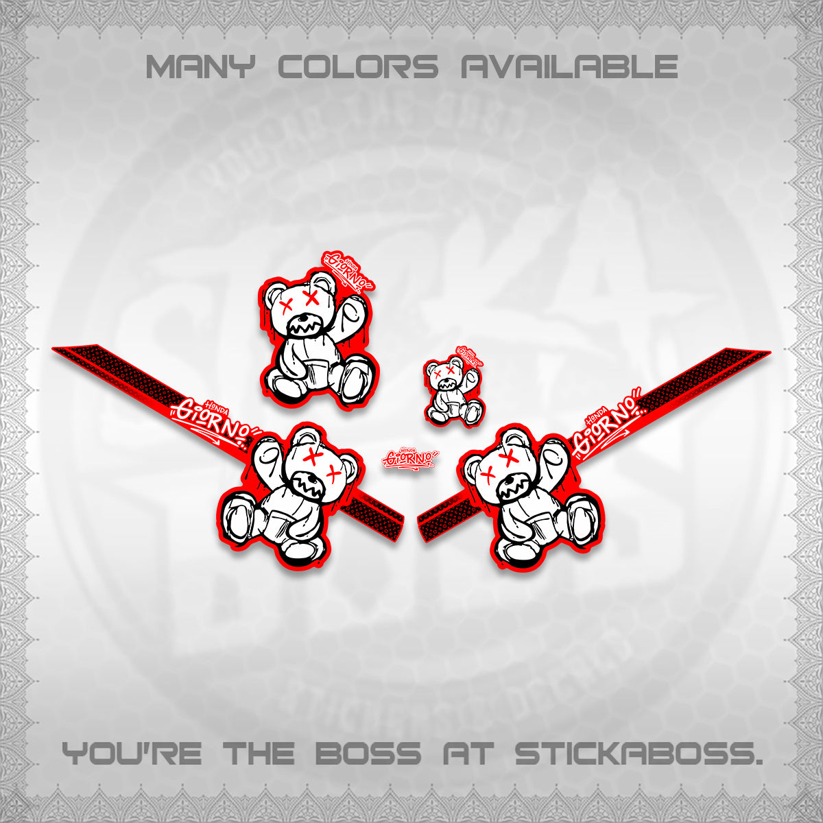 GIORNO 125 DECALS (2026 TEDDY LUX DESIGN) STICKER DECALS BY STICKABOSS