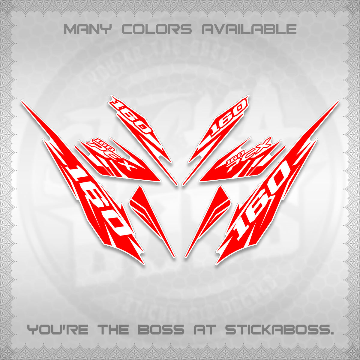 PCX 150 160 INDO FOR WHITE DECALS (2026 NEW 08 DESIGN) STICKER DECALS By STICKABOSS