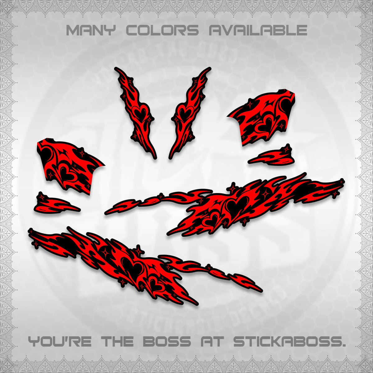 CLICK 125 V2 DECALS (2026 TRIBAL HEART DESIGN) STICKER KITS BY STICKABOSS