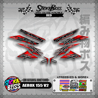 AEROX 155 V2 DECALS ( JDM HAYABUSA HONEYCOMB )【WITH FREEBIES】