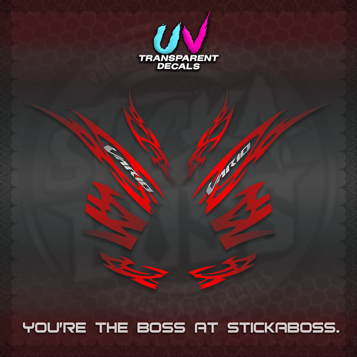 CLICK 125 V2 INDO STRIPING UV TRANSPARENT DECALS (2026 NUSANTARA MOTIF) STICKER DECALS By STICKABOSS