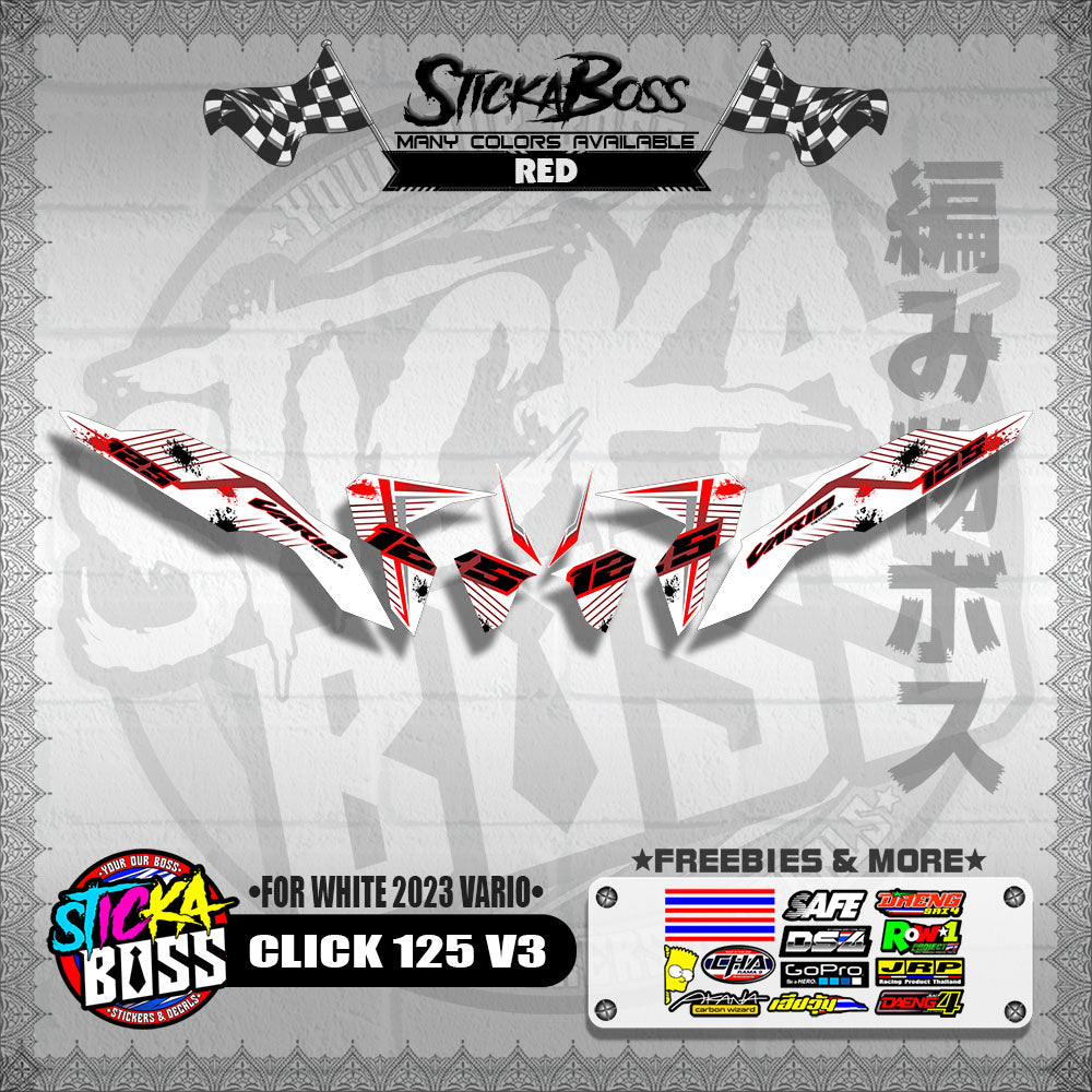 CLICK 125 V3 DECALS ( FOR WHITE 2023 VARIO )【WITH FREEBIES】