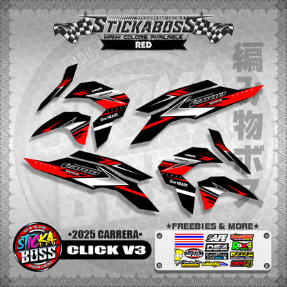 CLICK V3 STICKER DECALS ( 2025 CARRERA )【WITH FREEBIES】