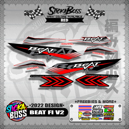 Beat V2 Malaysian Decals ( 2022 Design )【WITH FREEBIES】 Malaysia Concept