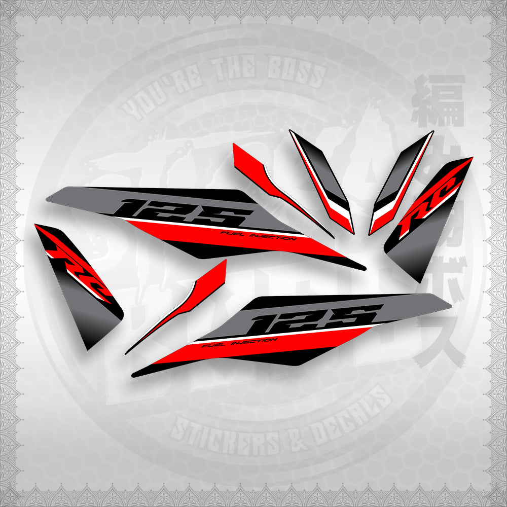 STICKER DECALS for MIO I 125 (MIIM3DARCED) By STICKABOSS (SOFIE LAMINATED WATERPROOF)