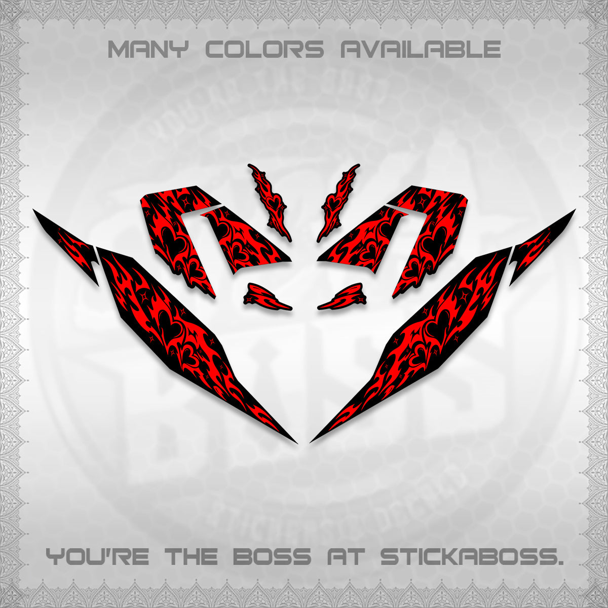 CLICK 125 V4 DECALS (2026 TRIBAL HEART DESIGN) STICKER KITS BY STICKABOSS