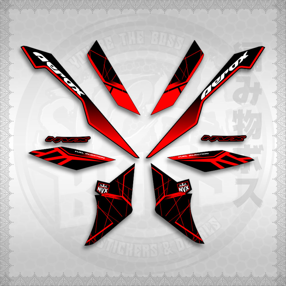 STICKER DECALS for AEROX V3 ALPHA TURBO INDO-MALAYSIAN (AV3MAMABO) By STICKABOSS (SOFIE LAMINATED WATERPROOF)