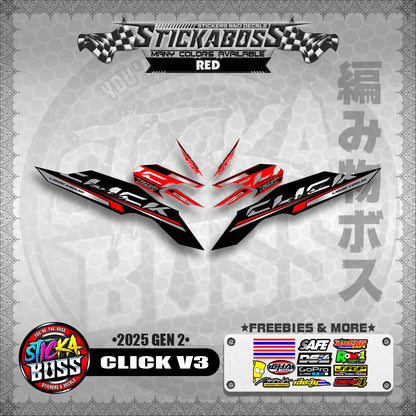 CLICK V3 INDO STICKER DECALS ( 2025 GEN 2 )【WITH FREEBIES】