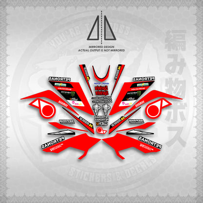 STICKER DECALS for SNIPER 155 MALAYSIAN (S155PEMOSRED) By STICKABOSS (SOFIE LAMINATED WATERPROOF)