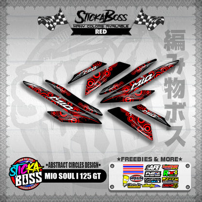 MIO SOUL I 125 GT DECALS ( ABSTRACT CIRCLES DESIGN )【WITH FREEBIES】