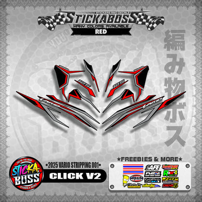 CLICK V2 STICKER DECALS ( 2025 VARIO STRIPPING 001 )【WITH FREEBIES】