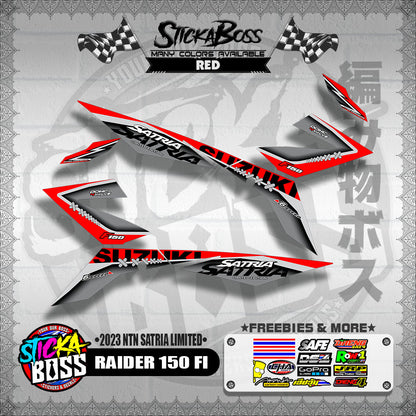 RAIDER 150 FI DECALS ( 2023 NTN SATRIA LIMITED )【WITH FREEBIES】