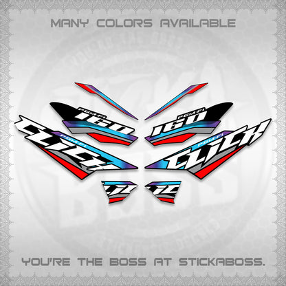 CLICK 160 STRIPING DECALS (SPORTS RACE STRIPES 01) STICKER KITS BY STICKABOSS