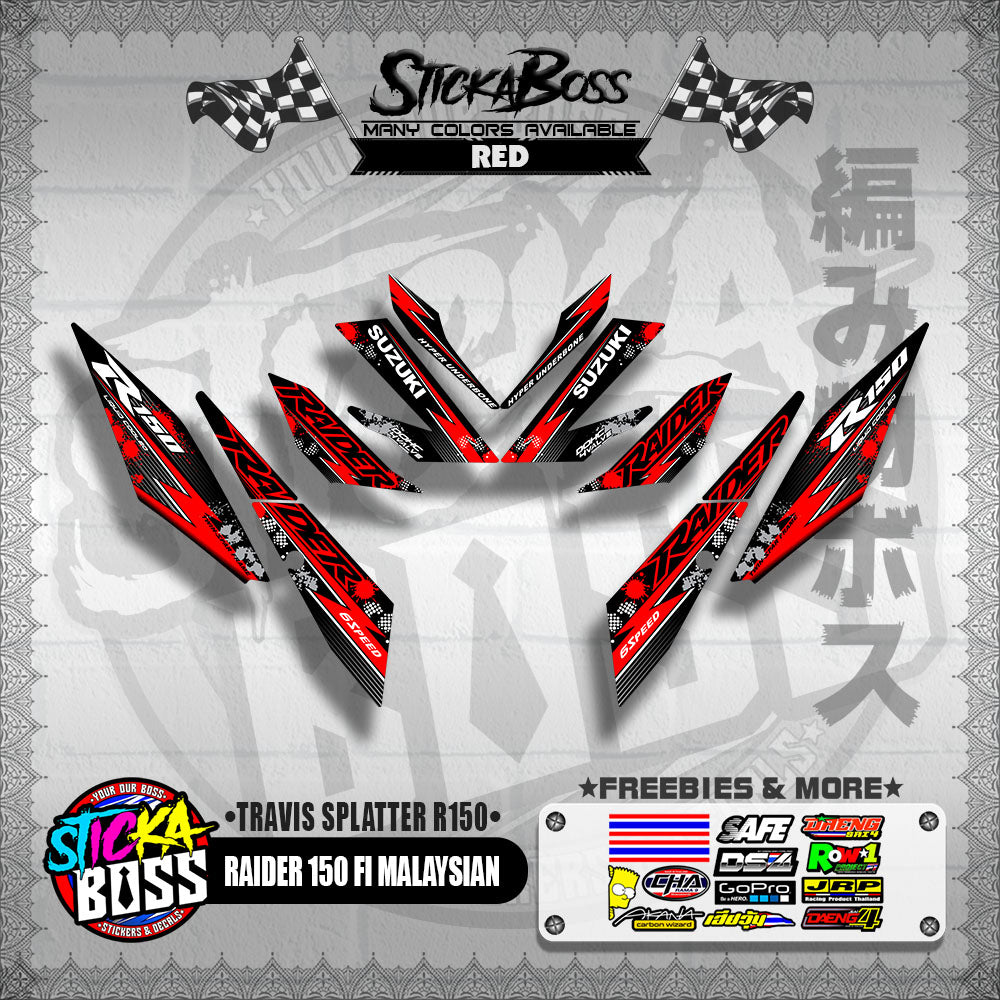RAIDER 150 FI MALAYSIAN DECALS ( TRAVIS SPLATTER R150 )【WITH FREEBIES】