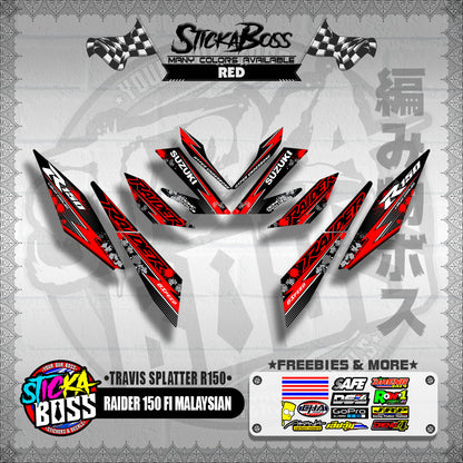 RAIDER 150 FI MALAYSIAN DECALS ( TRAVIS SPLATTER R150 )【WITH FREEBIES】