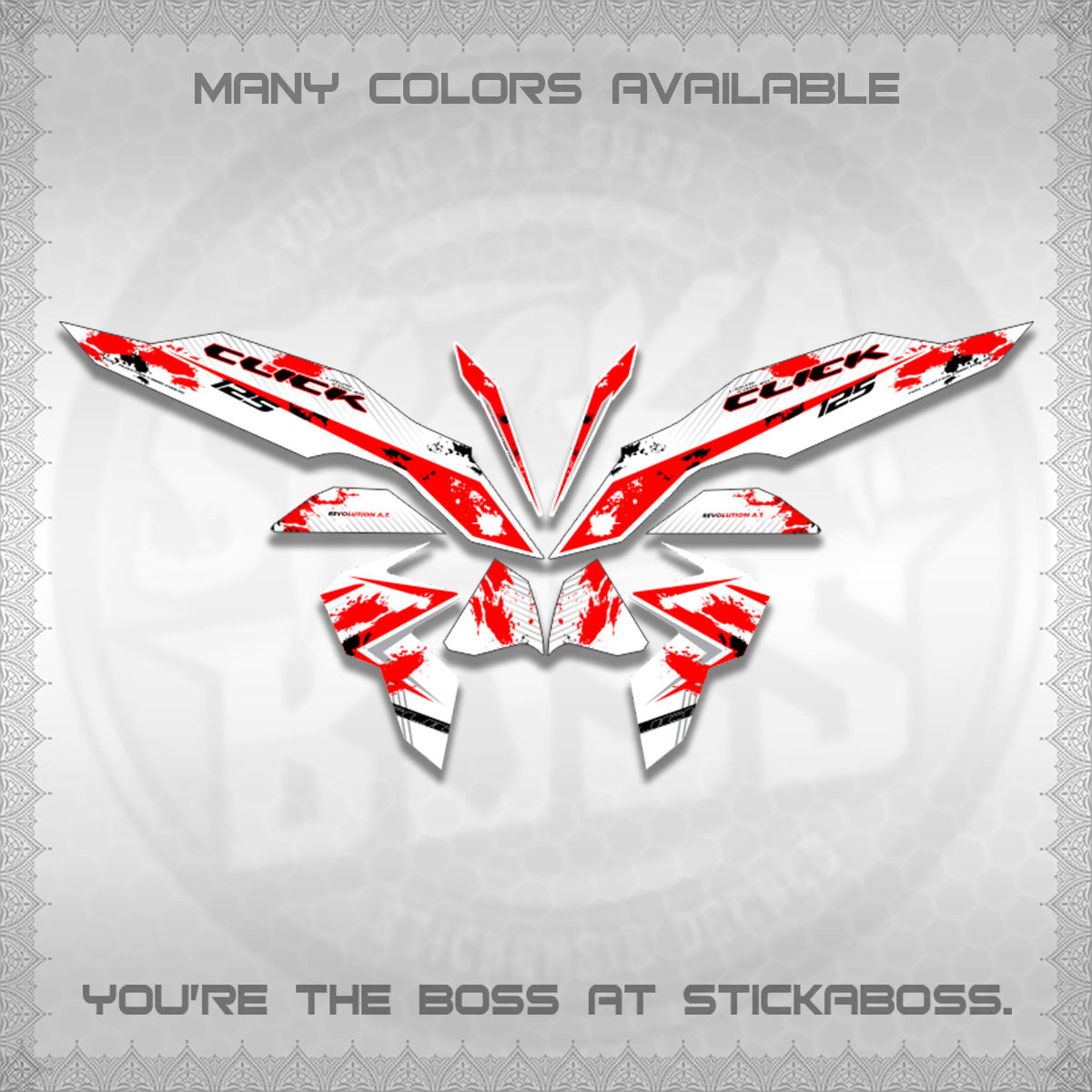 CLICK V3 MALAY FOR WHITE DECALS (HITAM STRIPING 03 MOTIF)STICKER DECALS By STICKABOSS