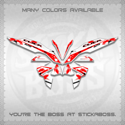 CLICK V3 MALAY FOR WHITE DECALS (HITAM STRIPING 03 MOTIF)STICKER DECALS By STICKABOSS