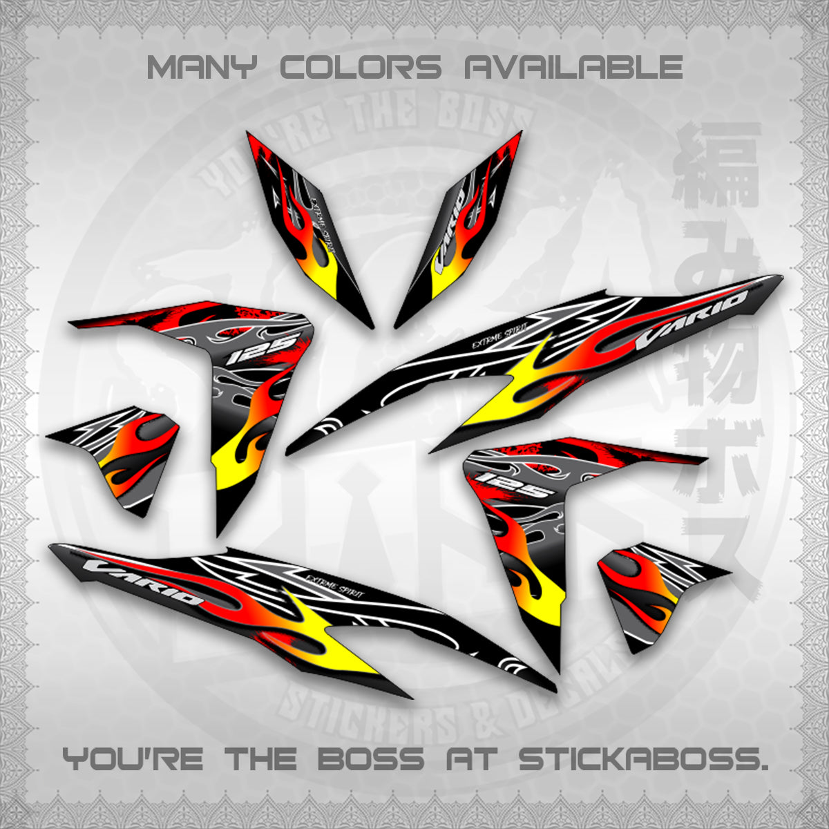 CLICK 125 V2 MALAY CONCEPT ( TRIBAL X FIRE CUSTOM ) STICKER DECALS By STICKABOSS