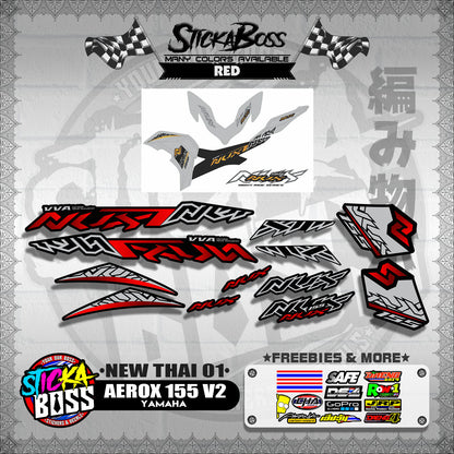 AEROX 155 V2 DECALS ( NEW THAI 01 )【WITH FREEBIES】