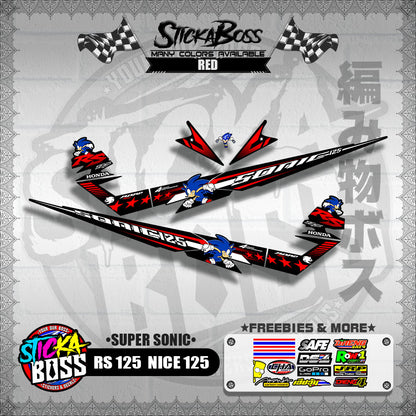 RS 125  / NICE 125 DECALS ( SUPER SONIC )【WITH FREEBIES】