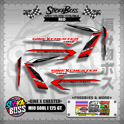 MIO SOUL I 125 GT DECALS ( GINE X CHESTER )【WITH FREEBIES】