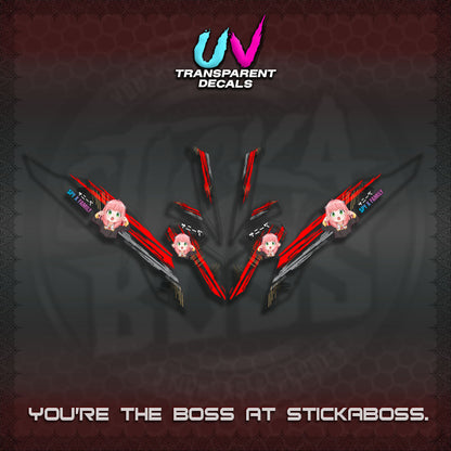 【PREMIUM UV PRINT】TRANSPARENT CLICK V3   DECALS (ANYA MOTIF DESIGN)STICKER DECALS By STICKABOSS