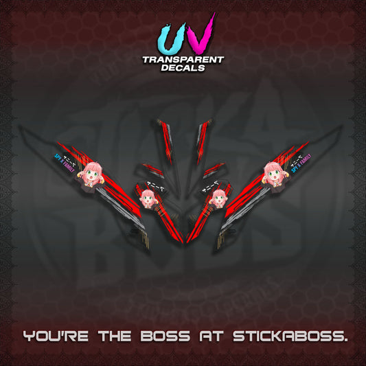 【PREMIUM UV PRINT】TRANSPARENT CLICK V3   DECALS (ANYA MOTIF DESIGN)STICKER DECALS By STICKABOSS