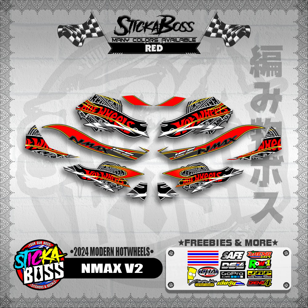 NMAX V2 DECALS ( 2024 MODERN HOTWHEELS )【WITH FREEBIES】