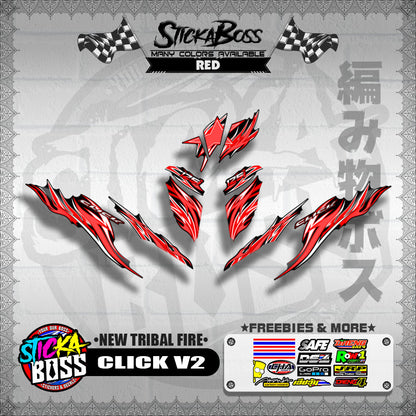 CLICK V2 DECALS ( NEW TRIBAL FIRE )【WITH FREEBIES】
