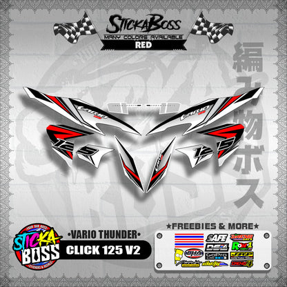 CLICK 125 V2 DECALS ( VARIO THUNDER )【WITH FREEBIES】