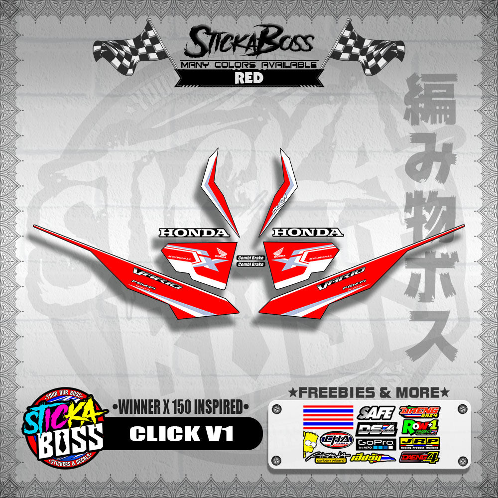 CLICK V1 DECALS ( WINNER X 150 INSPIRED )【WITH FREEBIES】