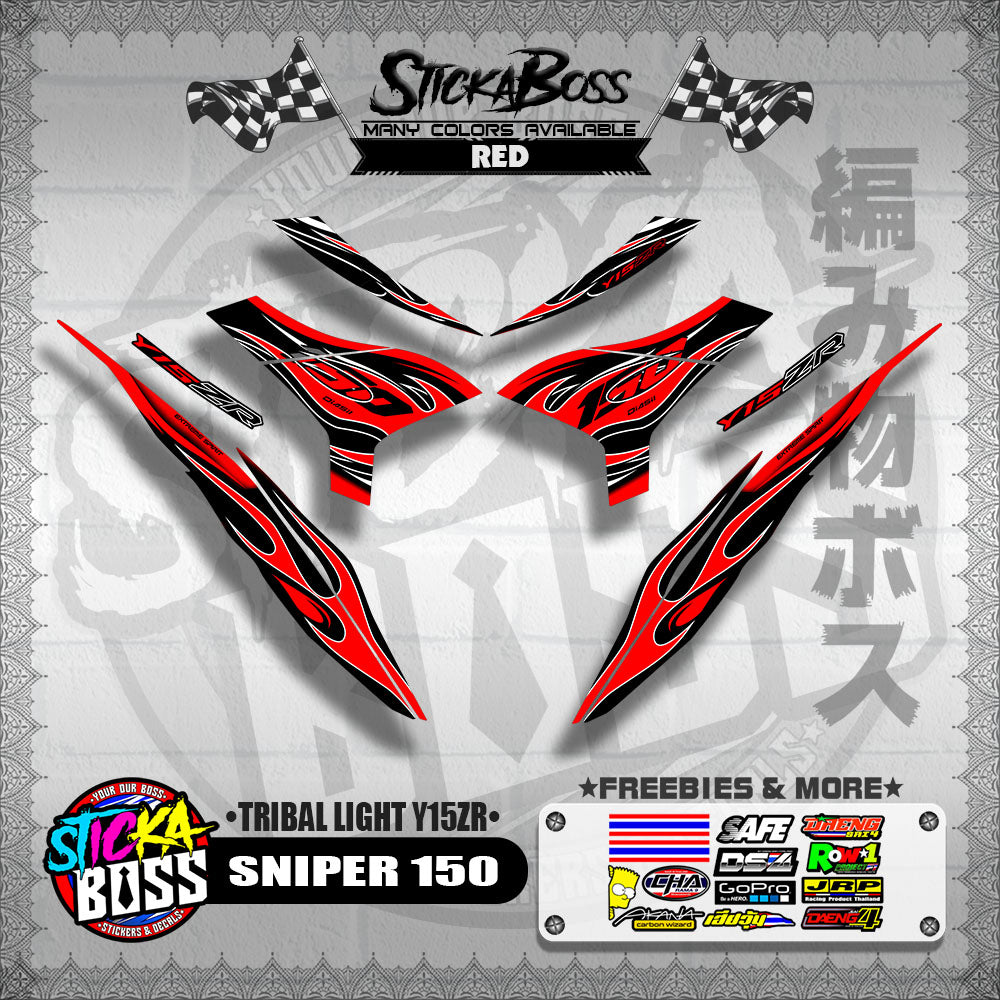 SNIPER 150 DECALS ( TRIBAL LIGHT Y15ZR )[ PREMIUM GLOSSY LAMINATED ]【WITH FREEBIES】