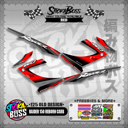 RAIDER 150 REBORN CARB DECALS ( 125 OLD DESIGN )【WITH FREEBIES】