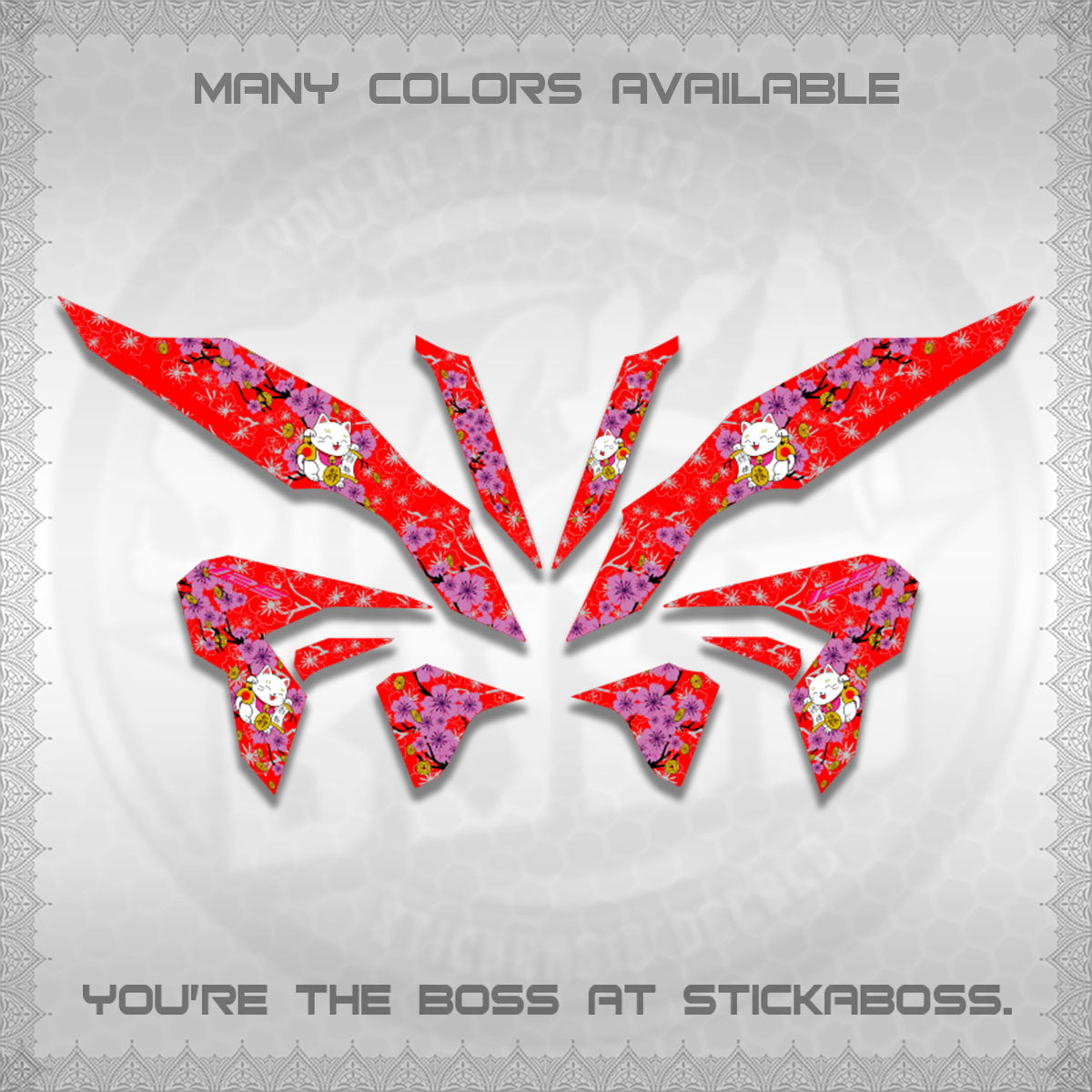 CLICK 125 V3 DECALS (LUCKY CAT SAKURA)STICKER DECALS By STICKABOSS