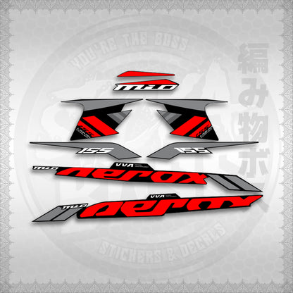 STICKER DECALS for AEROX 155 V1 (AV120X7IN) By STICKABOSS (SOFIE LAMINATED WATERPROOF)