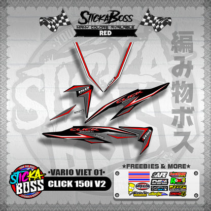 CLICK 150i V2 DECALS ( VARIO VIET 01 )【WITH FREEBIES】