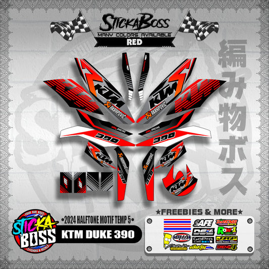 KTM DUKE 390 STICKER DECALS ( 2024 HALFTONE MOTIF TEMP 5 )【WITH FREEBIES】