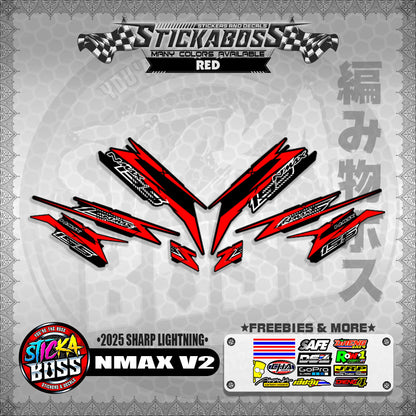 NMAX V2 INDO STICKER DECALS ( 2025 SHARP LIGHTNING )【WITH FREEBIES】