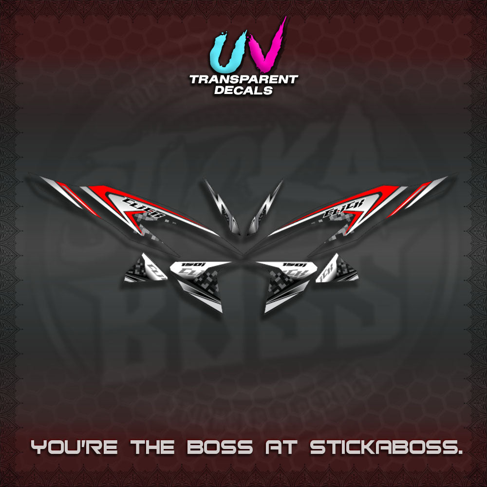 CLICK V2 UV TRANSPARENT DECALS (125-150 TRIBAL VIETNAM)STICKER DECALS By STICKABOSS