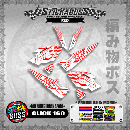 CLICK 160 STICKER DECALS ( FOR WHITE URBAN SPORT )【WITH FREEBIES】