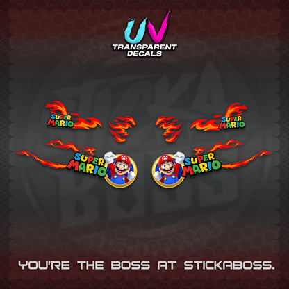 FAZZIO UV TRANSPARENT DECALS (FLAMES 02 SUPER-M MOTIF) STICKER KITS BY STICKABOSS