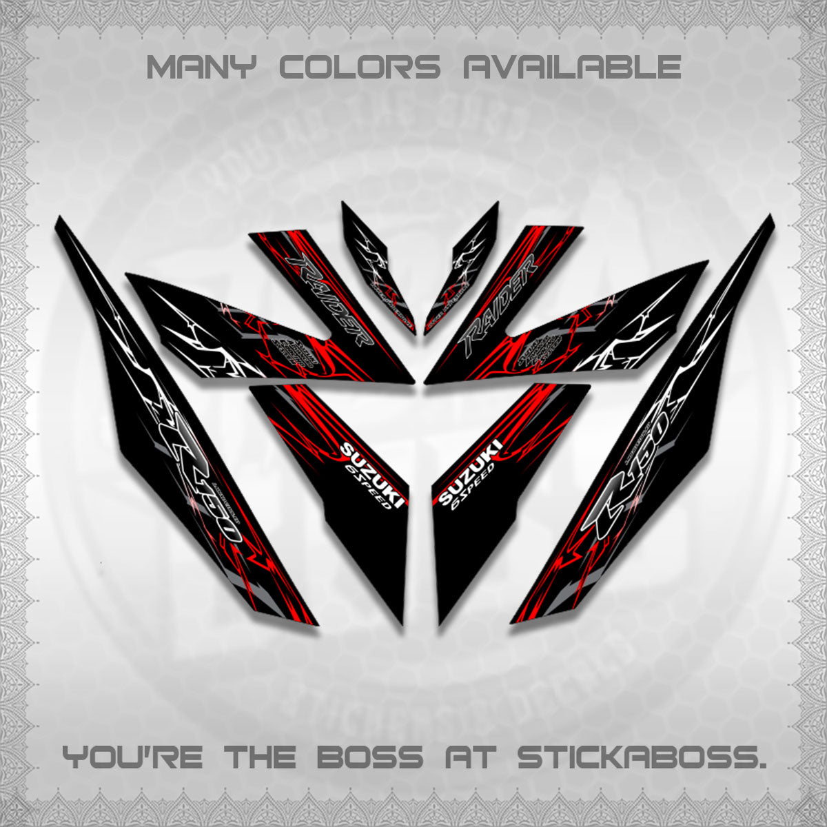 RAIDER 150 Fi DECALS (2026 CUSTOM LIGHTNING)STICKER DECALS By STICKABOSS