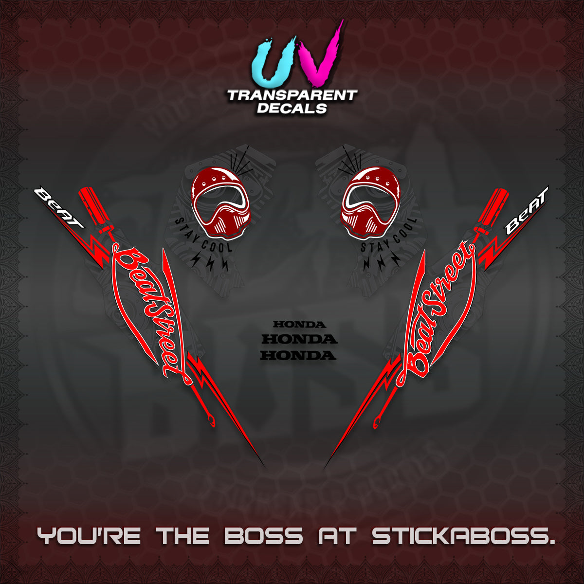 BEAT FI V2 UV TRANSPARENT DECALS (2026 BEATSTREET DESIGN) STICKER KITS BY STICKABOSS