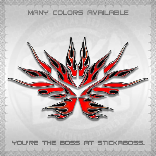AEROX V3 ALPHA TURBO DECALS (2026 LED FIRE MOTIF)STICKER DECALS By STICKABOSS