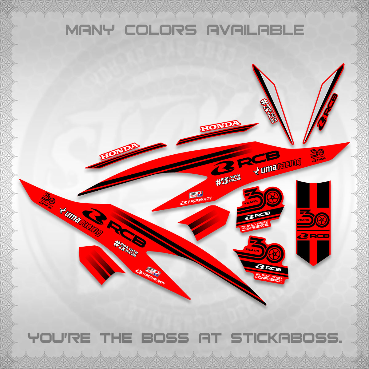 CLICK 125 V2 DECALS (2026 30TH ANNIVERSARY RACING DESIGN) STICKER DECALS BY STICKABOSS