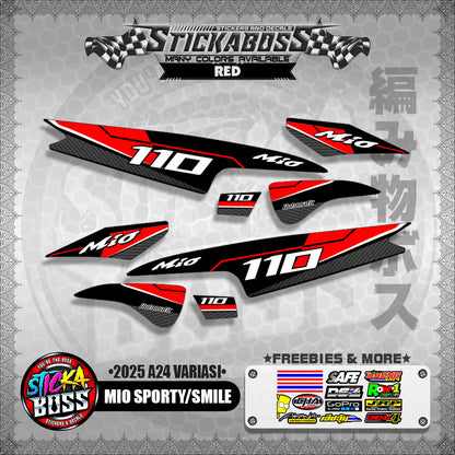 MIO SPORTY/SMILE INDO STICKER DECALS ( 2025 A24 VARIASI )【WITH FREEBIES】