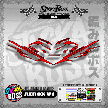 AEROX V1 DECALS ( NVX LIMITED EDITION RACE STRIPES )【WITH FREEBIES】